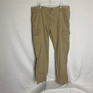 Wrangler Men's Regular Taper Cargo Pants Khaki 40x32 Stretch Cotton Blend